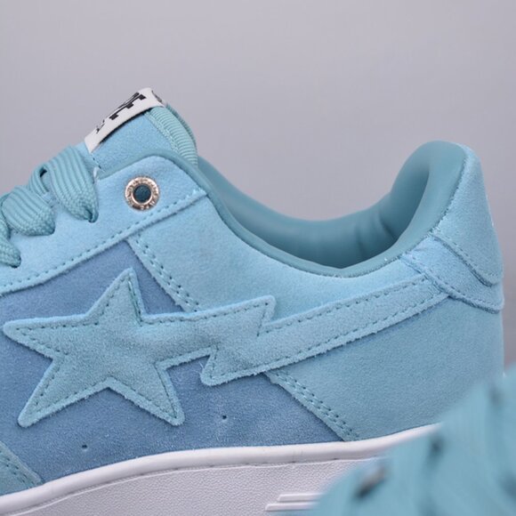 A Bathing Ape Bape Sta Low Suede Heel Blue - Picture 8 of 9
